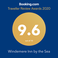 Booking.com logo - Booking.com Traveler Review Award 2020, Windemere Inn by the Sea Florida bed and breakfast