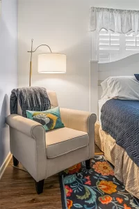 805 Beachside Suite - comfortable chair closeup in Master Bedroom
